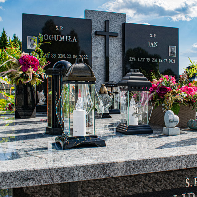 Nowoczesny nagrobek wykonany przez Kamieniarstwo Wiśniewski